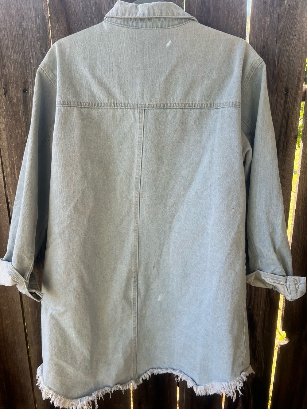 Light Blue Distressed Denim Jacket - Women - Picture 2 of 3
